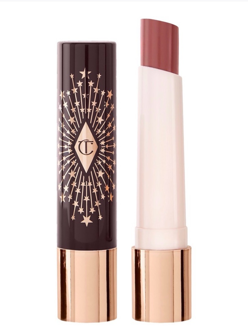New Charlotte Tilbury Hyaluronic HappyKiss Lipstick Balm in Pillow Talk